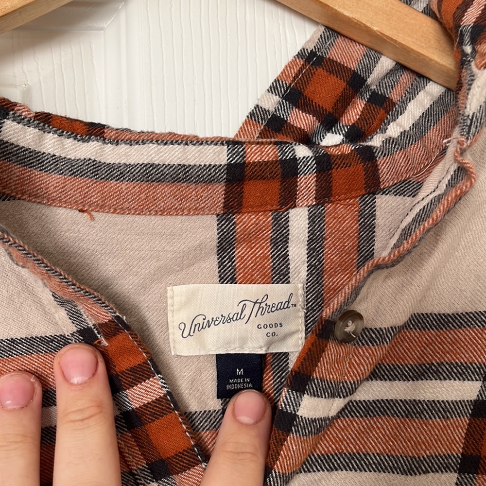 Universal Threads Orange Flannel - Picture 2 of 5